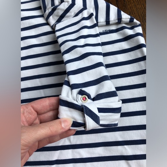 Lilly Pulitzer Girls M (6-7) Little Devon Dress Resort White Serene Stripe - Picture 10 of 13